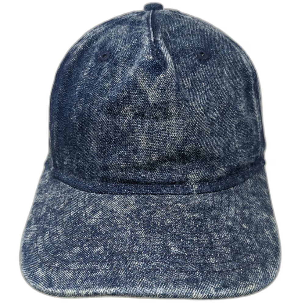 No Boundaries 5 Panel Blue One Size Acid Wash Denim Snapback Adjustable Cap Hat